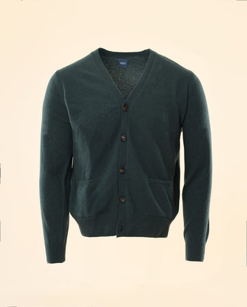 Casaco de Malha 100% Lã em Verde Escuro